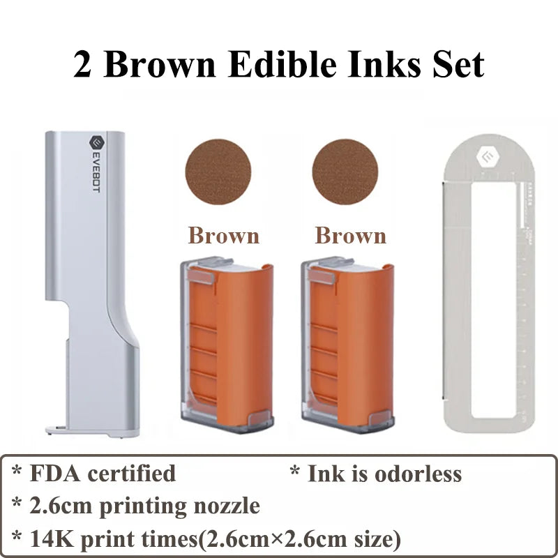 Evebot Food-grade Portable PrintPen Handheld Inkjet Printer Specifically for Food Surfaces Perfect for Coffee Macaron Cakes Elk-Valley 3D