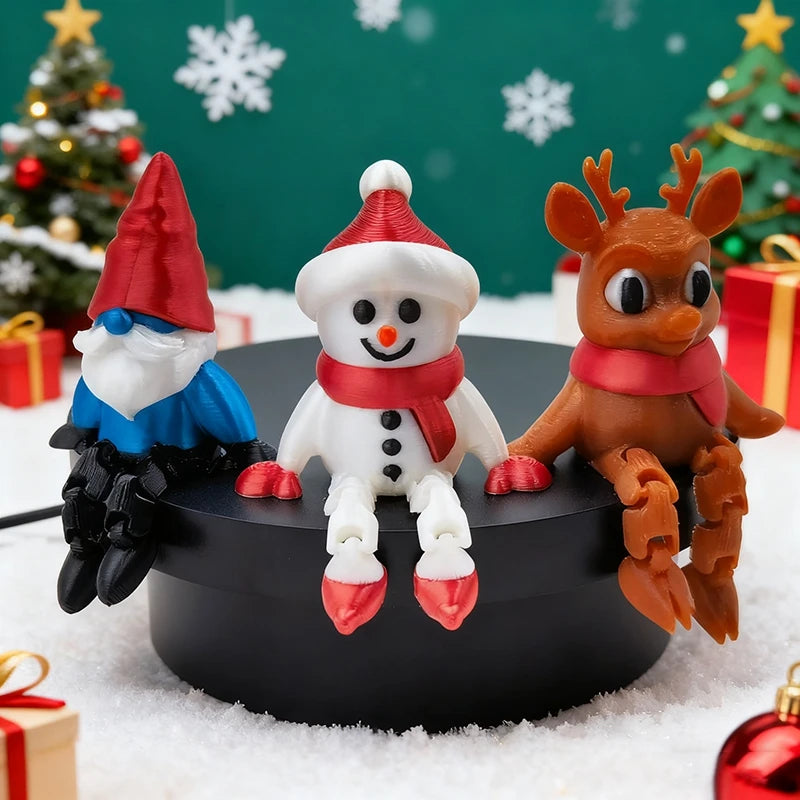 Christmas Decoraitons 3D Printed Santa Claus Statues Ornament Room Desk Accessories Navidad Decoraciones Para El Hogar Elk-Valley 3D