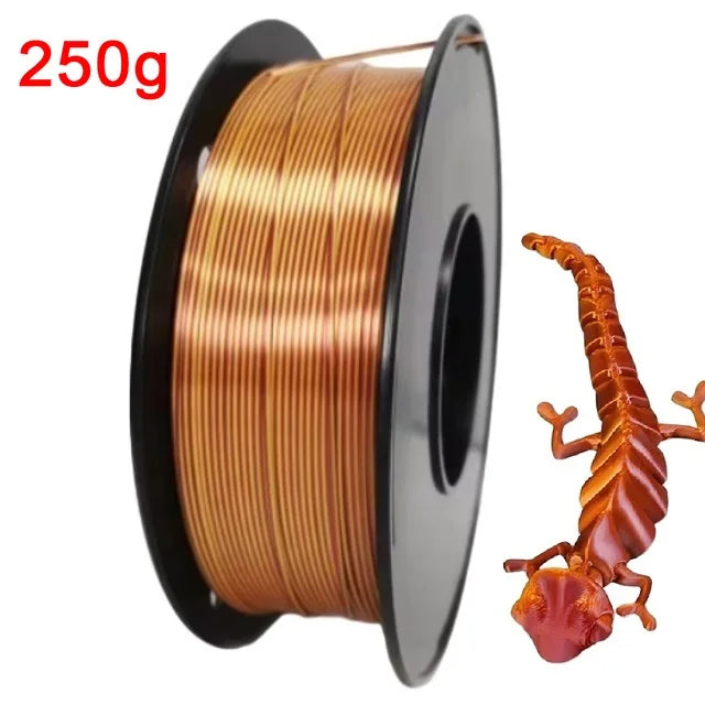 Dual Color Filament Silk PLA 1.75mm 1kg 500g 250g 3D Printer Plastic Material Two Colors Filament PLA Black Red Green Bundle New Elk-Valley 3D