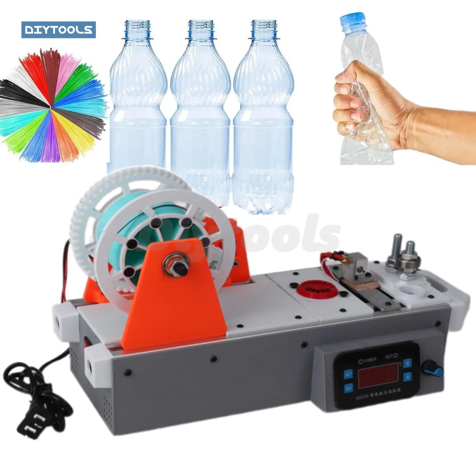 PET Bottle to 3DPrinting Filament Making Machine Desktop Filament Extruder 1.8mm Desktop Micro Injection Plastic Silk Making Elk-Valley 3D
