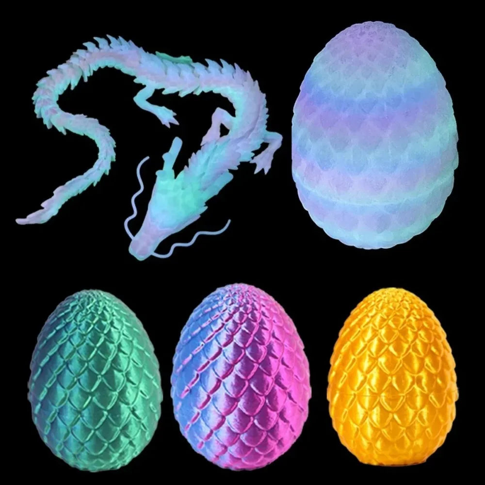Chinese Dragon Surprise Egg Toy, 3D Movable Joint Dragon Model, Mini Desktop Decoration, Unique Art Craft Gift for Adults & Kids Elk-Valley 3D