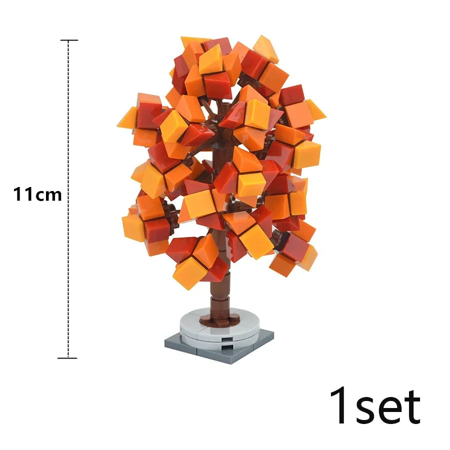 DIY Plant Tree City Bricks Assemble MOC Pine Christmas Tree Model Building Blocks Educational Sunflower Brick For Children Gifts Elk-Valley 3D