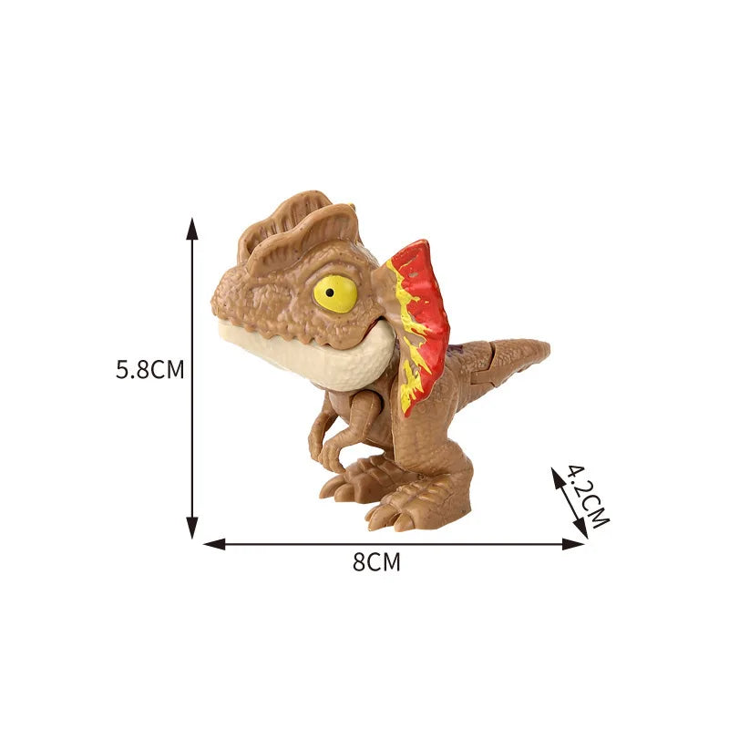 Children Jurassic Biting Finger Dinosaur Animals Model Toys Movable Joints Tricky Chameleon Hippo Kids Birthday Christmas Gifts Elk-Valley 3D