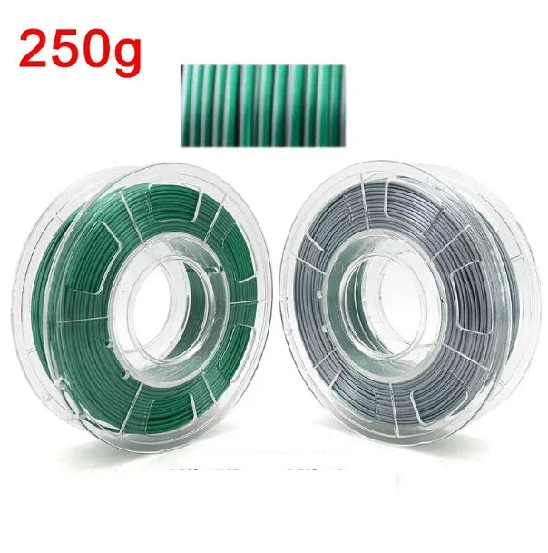 Dual Color Filament Silk PLA 1.75mm 1kg 500g 250g 3D Printer Plastic Material Two Colors Filament PLA Black Red Green Bundle New Elk-Valley 3D