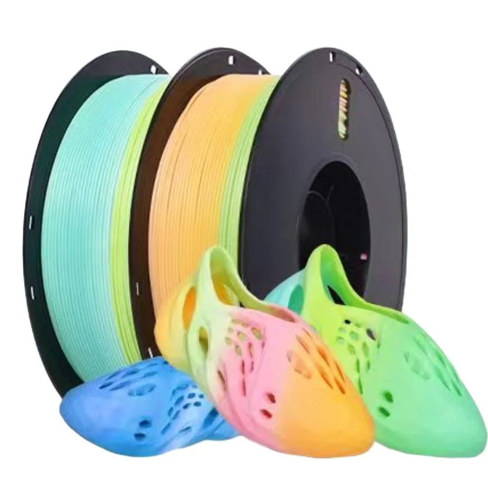 Flexible TPU Filament 1.75mm 1kg/500g/250g/200g Rainbow Color Change Filament TPU 3D Printer TPU Fexible Soft 95A Filament Green Elk-Valley 3D