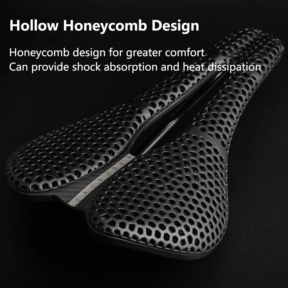 RACEWORK 3D Printed Bike Saddle Short Nose 250x150mm For Road MTB Gravel Bicycle Seat Parts Ultralight Breathable Cycling Saddle Elk-Valley 3D
