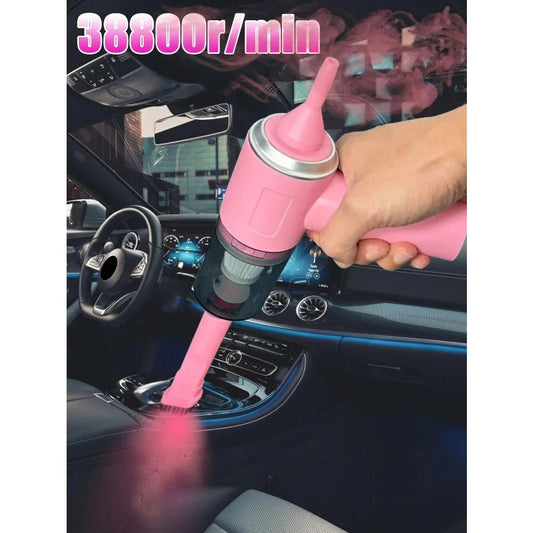 3 In1 Portable Handheld Car Vacuum Cleaner Mini Compressed Air Dust Collector Strong Blowing Suction Cordless Hairdryer For Auto Elk-Valley 3D