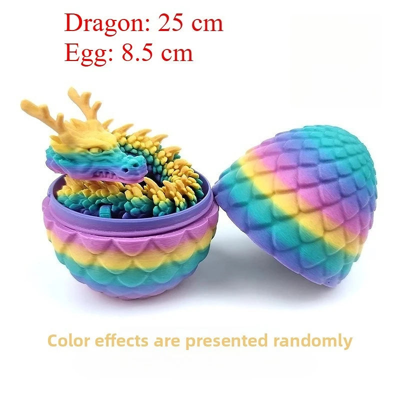 Chinese Dragon Surprise Egg Toy, 3D Movable Joint Dragon Model, Mini Desktop Decoration, Unique Art Craft Gift for Adults & Kids Elk-Valley 3D