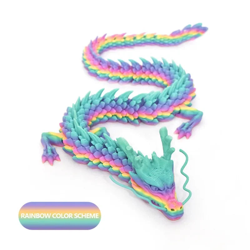 30/60cm 3D Printed Chinese Dragon Figurine Toys Full Body Joints That Can Move Dragon Model Ornaments Toys for Kids Xmas Gift Elk-Valley 3D