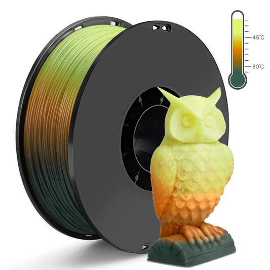 3D Printer PLA Filament, Tri Color Changing with Temperature, pla Black to Orange to Yellow, 250g, 500g, 1KG, 1.75mm