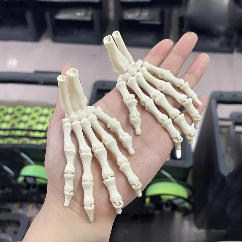 1Pcs/1Pair 3D Printed Realistic Flexible Joint Skeleton Hand Model Ghost Halloween Party Decoration Home Ornament Elk-Valley 3D