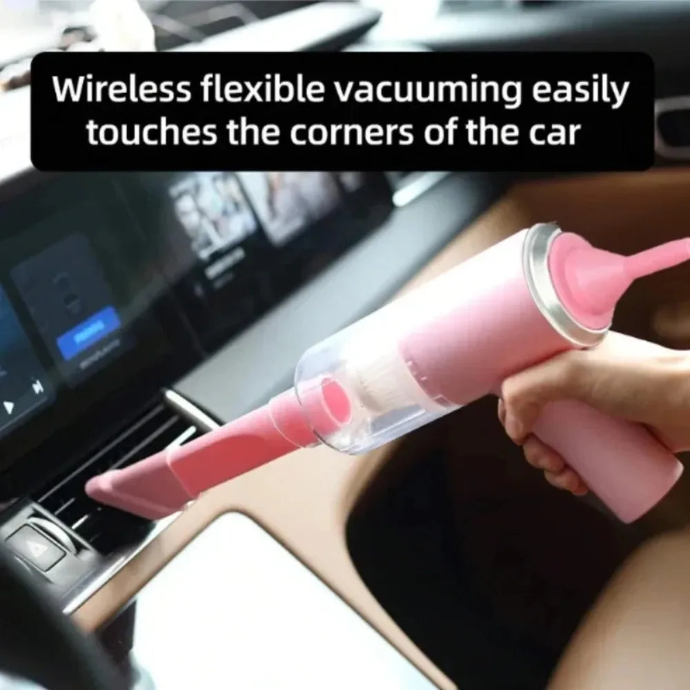 3 In1 Portable Handheld Car Vacuum Cleaner Mini Compressed Air Dust Collector Strong Blowing Suction Cordless Hairdryer For Auto Elk-Valley 3D