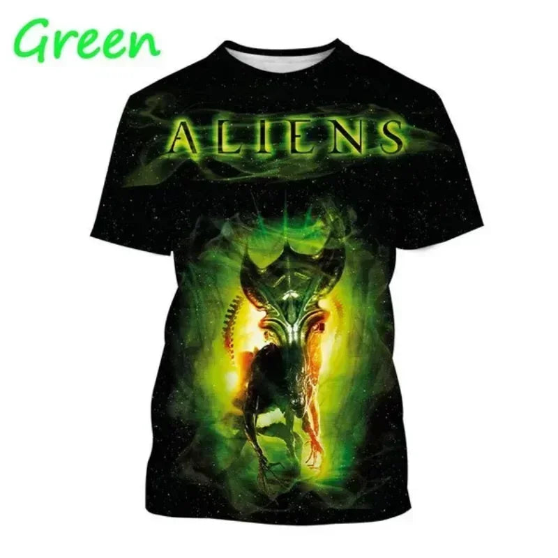 Fashion Men Clothing New Alien Creature 3D Print T-shirt Personalized Casual Oversized T Shirt Harajuku Street Unisex Tops Tees Elk-Valley 3D