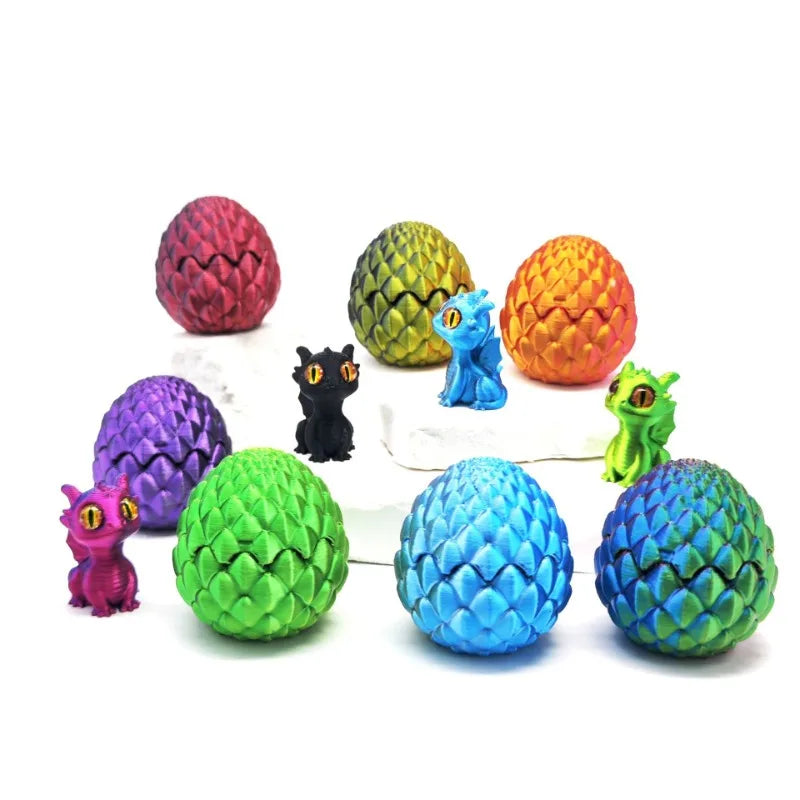 3D Printed Toys Mini Dragon Egg Set Creative Simulations Model Easter Home Decor Kids Gift Cute 3D Printing Design Elk-Valley 3D