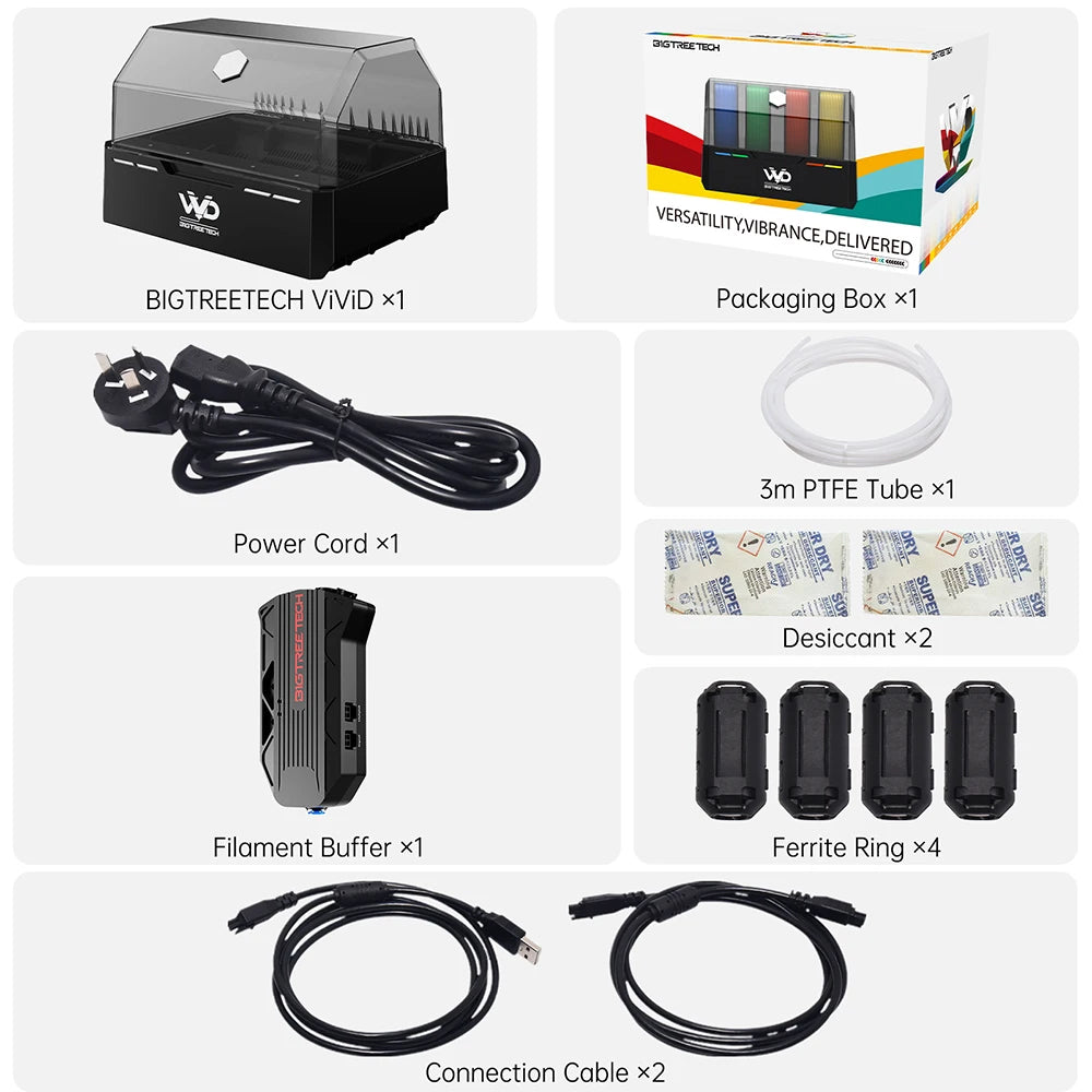 BIGTREETECH ViViD Multicolor Printing Filament Box Print While Drying RFID Identification For Voron2.4 Trident VZbot Klipper