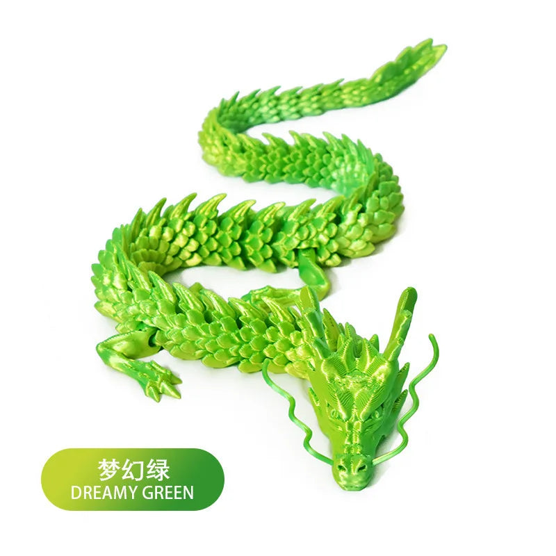 30/60cm 3D Printed Chinese Dragon Figurine Toys Full Body Joints That Can Move Dragon Model Ornaments Toys for Kids Xmas Gift Elk-Valley 3D
