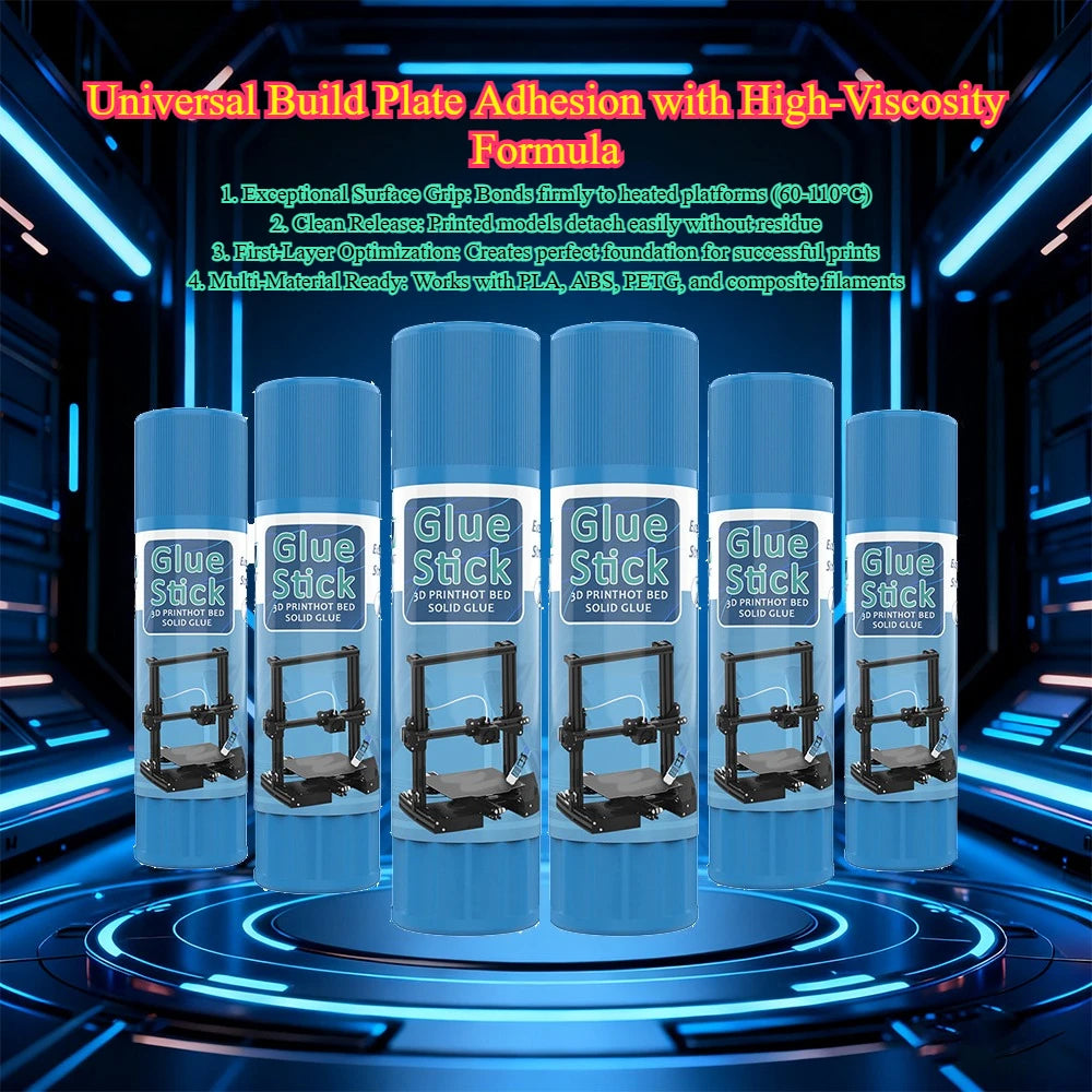 Water-Soluble PVP Glue Stick for 3D Printer-Anti-Warping Adhesive for Heated Glass/PEI Beds Universal FDM Platform Compatibility Elk-Valley 3D