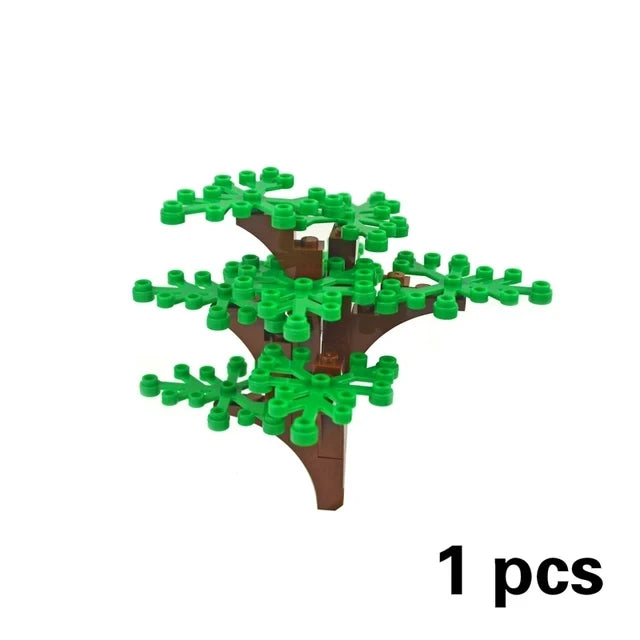DIY Plant Tree City Bricks Assemble MOC Pine Christmas Tree Model Building Blocks Educational Sunflower Brick For Children Gifts Elk-Valley 3D