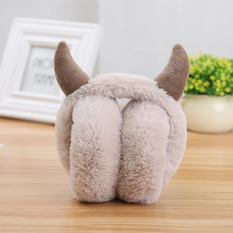 New Lovely Winter Warm Cat Ear Warmers Glitter Ears Plush Earmuffs for Women Playful Girls Ear Muffs Cold Protection Warm Hot Elk-Valley 3D