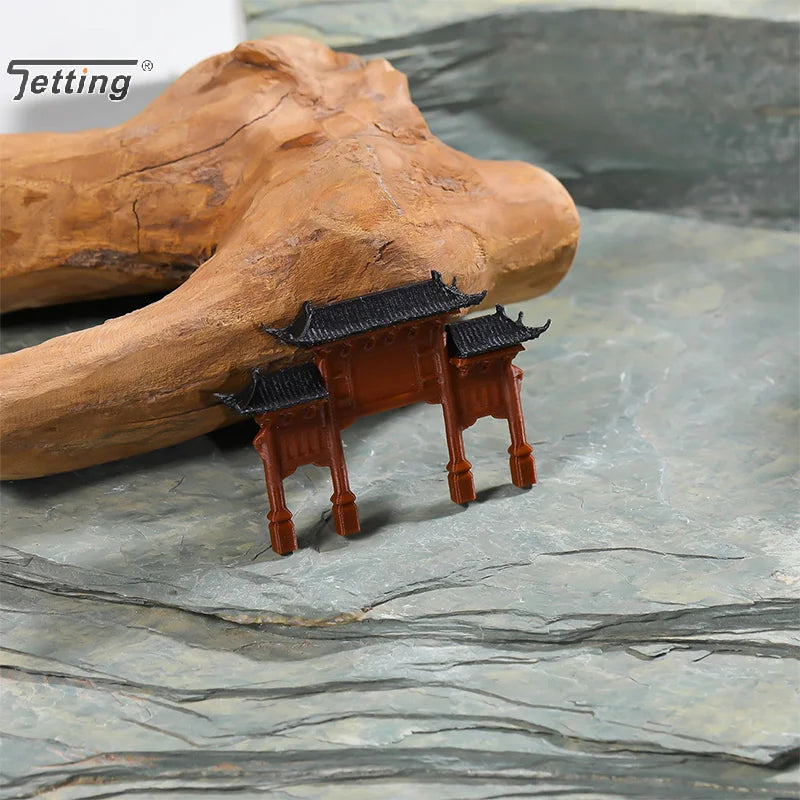 Miniature Archway Statue Ancient Building Model Japanese Garden Decor Fish Tank Decor Memorial Gate Mini Aquarium Decorations Elk-Valley 3D