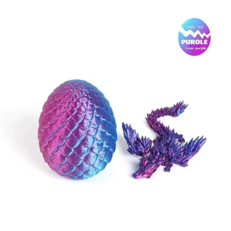 3D Printed Colorful Gem Dragon Figurines Movable Joint Rotatable Articulated Crafts Western Style Miniature Desk Ornament Dragon Elk-Valley 3D