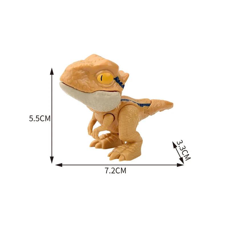 Children Jurassic Biting Finger Dinosaur Animals Model Toys Movable Joints Tricky Chameleon Hippo Kids Birthday Christmas Gifts Elk-Valley 3D