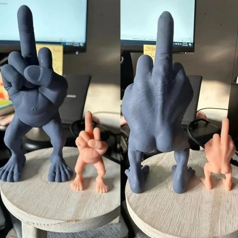 3d Printed Desktop Decorations Middle Finger with Legs Statue Car Home Office Desk Statue Decoration Ornament Funny Gag Gifts Elk-Valley 3D