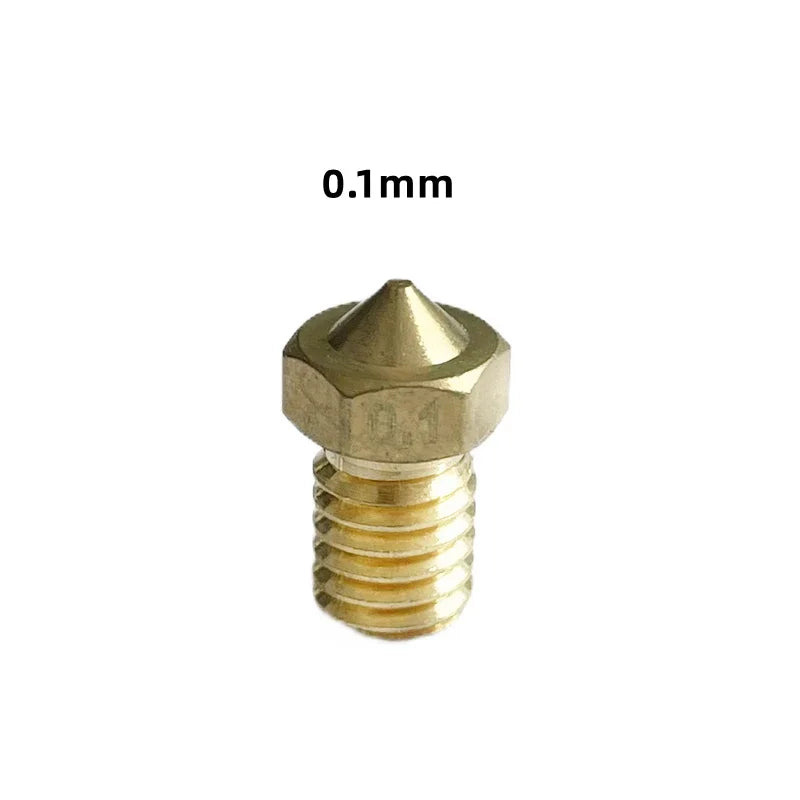 10PCS  3D Printer V6 M6 Threaded Brass Nozzle 0.2/0.25 0.3/0.4/0.5/0.6/1.0mm for 1.75/3.0mm Filament E3D V5 V6 Hotend Extruder Elk-Valley 3D