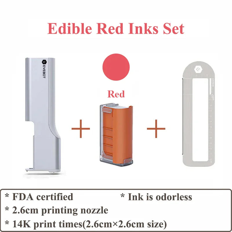 Evebot Food-grade Portable PrintPen Handheld Inkjet Printer Specifically for Food Surfaces Perfect for Coffee Macaron Cakes Elk-Valley 3D