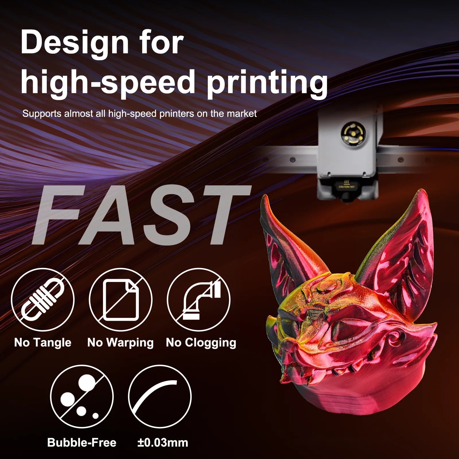 ERYONE 1KG Silk Triple Color Series PLA 3D Printer Filament 1.75mm, Tri-Color Coextrusion Silky Shiny Finish, 1kg Spool Elk-Valley 3D