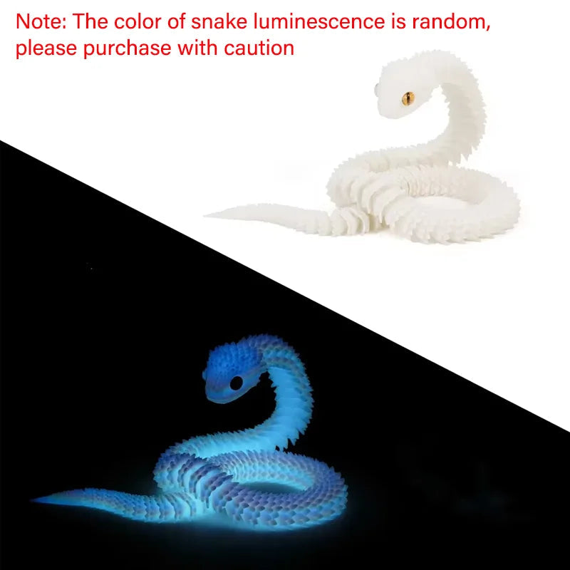 30/40cm 3D Printed Snake Toys Funny Rotatable Articulated Printed Snake Craft Ornament Simulation Animal Home Desktop Ornament Elk-Valley 3D