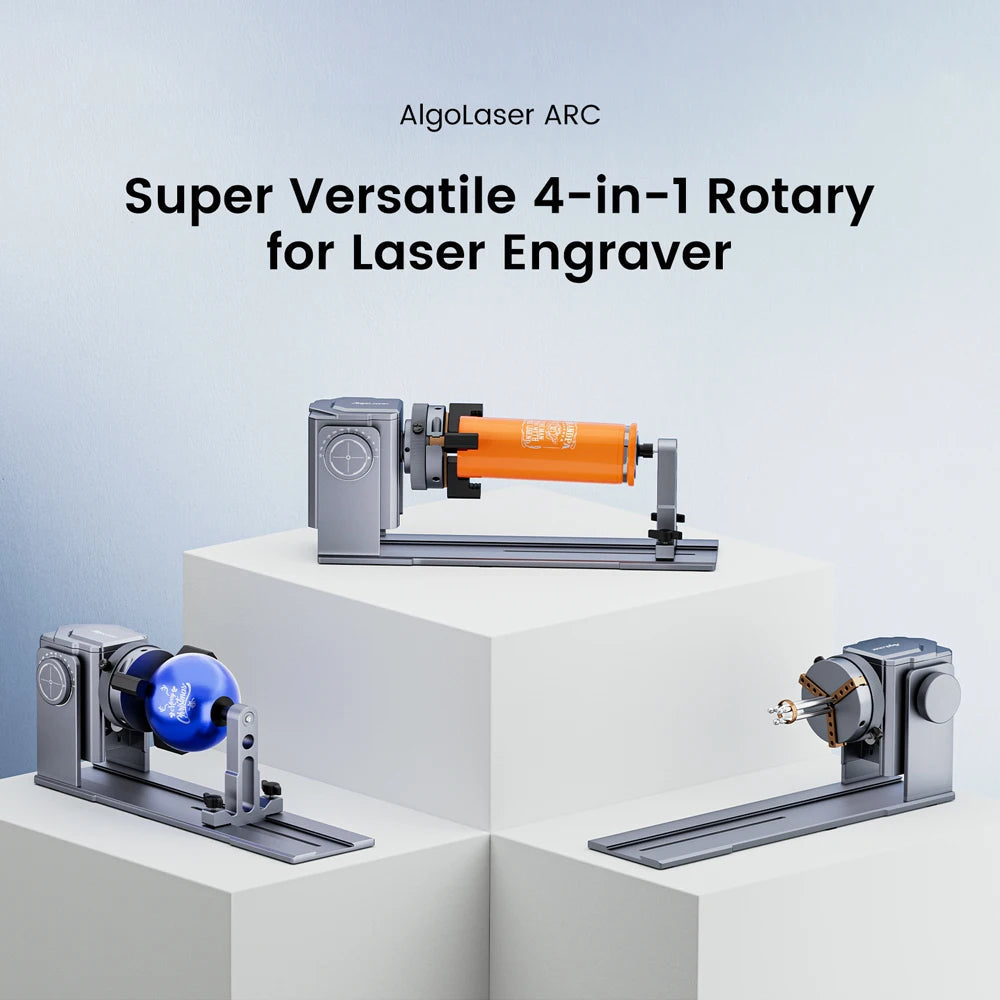 AlgoLaser Multi-function Rotary 4in1 Rotary Kit for Laser Engraver Gripping Cylindrical Rings Spherical Objects Rotary Engraving Elk-Valley 3D