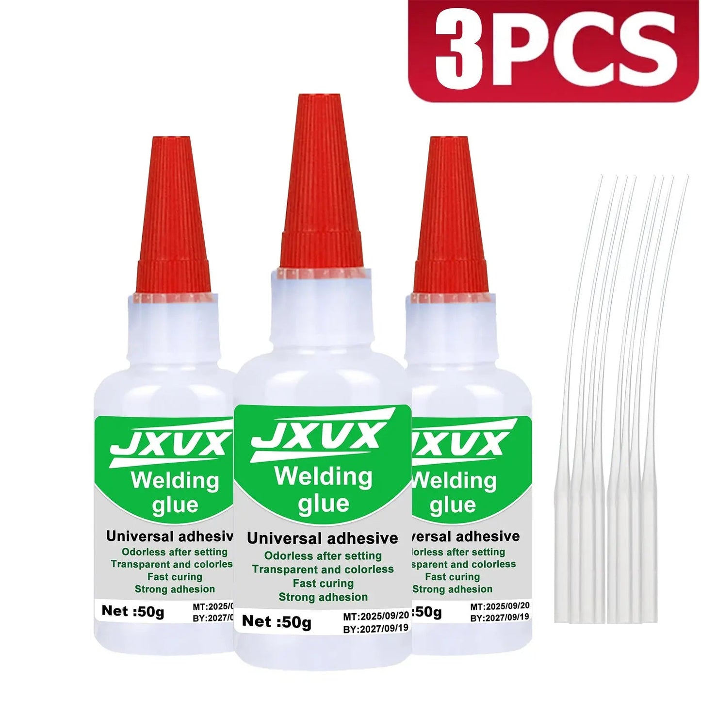 JXVX 50g Welding High Strength Oily Glue - Universal Superglue Mighty Instant Glue for Resin Ceramic Metal Glass Elk-Valley 3D