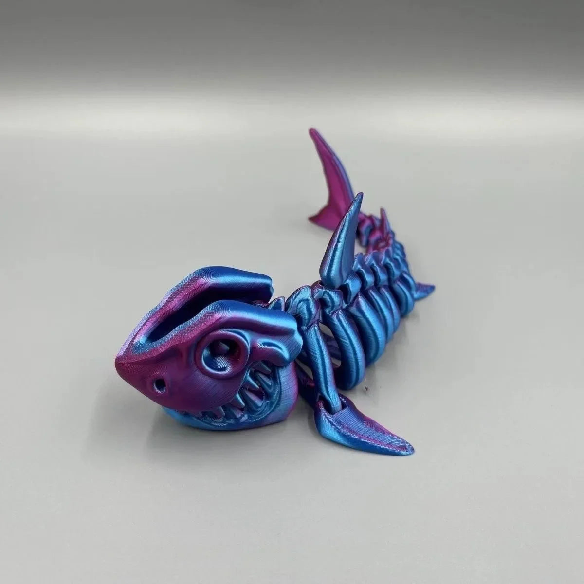 3D Printed Baby Shark, Skeleton Crocodile Skeleton Model Jointed Full Movable Birthday Gift Realistic Animals Decorative Desktop Elk-Valley 3D