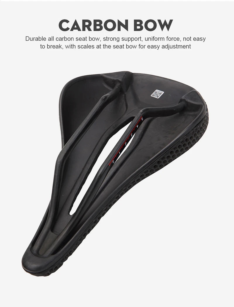 Bicycle 3D Printed Saddle Ultralight Carbon Fiber Road Mountain Bike Seat Cushion Hollow Comfortable 3D MTB Saddle Seat Elk-Valley 3D