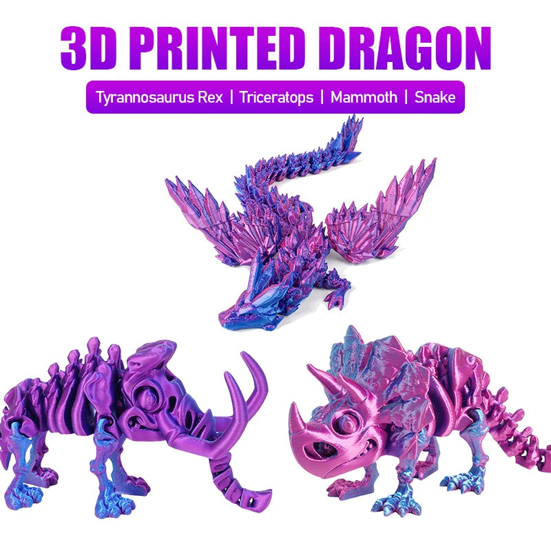 3D Printed Tyrannosaurus Rex Realistic Dinosaur Model Jointed Full Movable Birthday Gift Realistic Animals Decorative Desktop Elk-Valley 3D