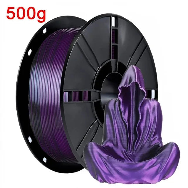 Dual Color Filament Silk PLA 1.75mm 1kg 500g 250g 3D Printer Plastic Material Two Colors Filament PLA Black Red Green Bundle New Elk-Valley 3D