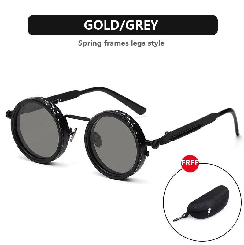 Polarized Round Sunglasses ND9 Adjustable Dimming Sun Glasses Men Women Retro Punk Men's Fishing Eyeglasses Outdoor Shades UV400 Elk-Valley 3D