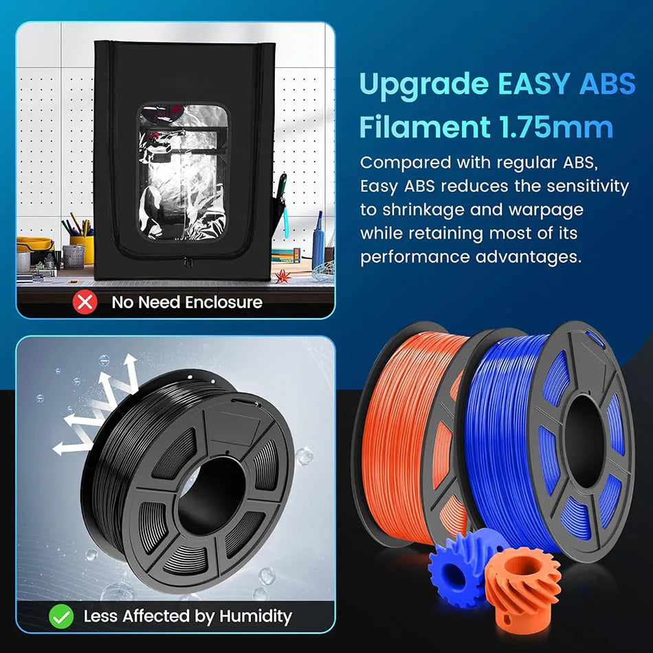 JAYO ASA / ABS / Easy ABS Filament 1.75mm 1KG 3D Filament Low Printing Temperature ABS 3D Printer Filament Excellent Resistance Elk-Valley 3D