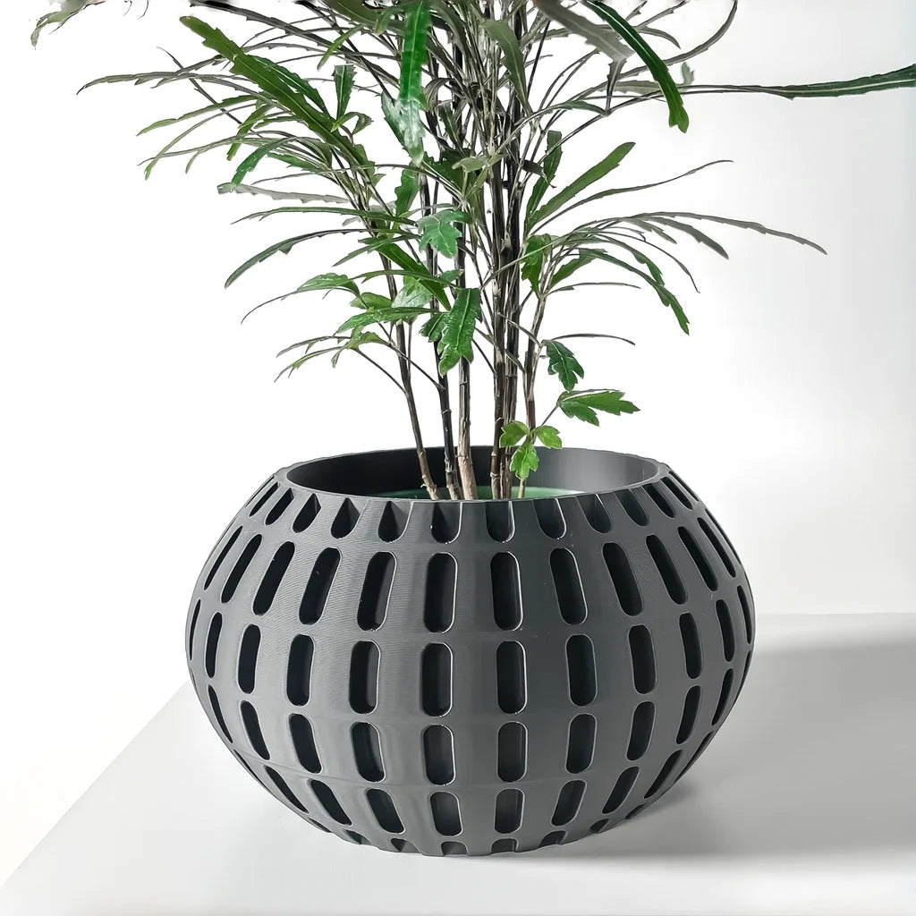 3D Printed Flower Pot Square Line Texture Rhombus Accent Strong Design Sense Home Decor Eco-Friendly Elk-Valley 3D