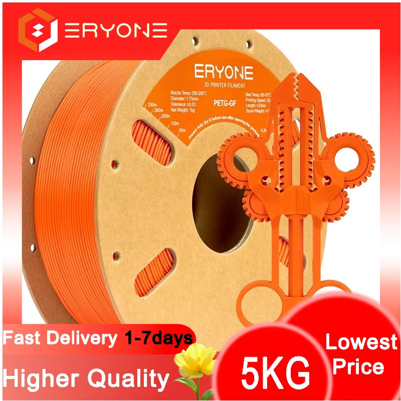 ERYONE 1/5KG  PETG Glass Fiber Filament 1.75mm +/- 0.03mm, 3D Printing Filament PETG GF, 1kg (2.2 LBS)/Spool Elk-Valley 3D