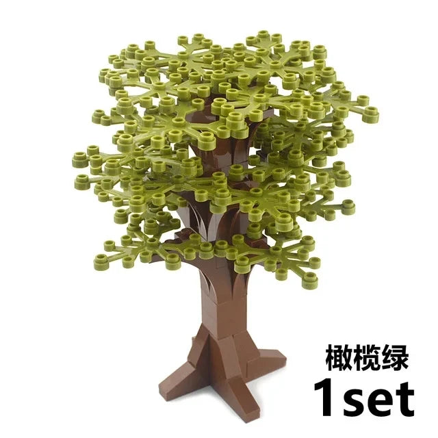DIY Plant Tree City Bricks Assemble MOC Pine Christmas Tree Model Building Blocks Educational Sunflower Brick For Children Gifts Elk-Valley 3D