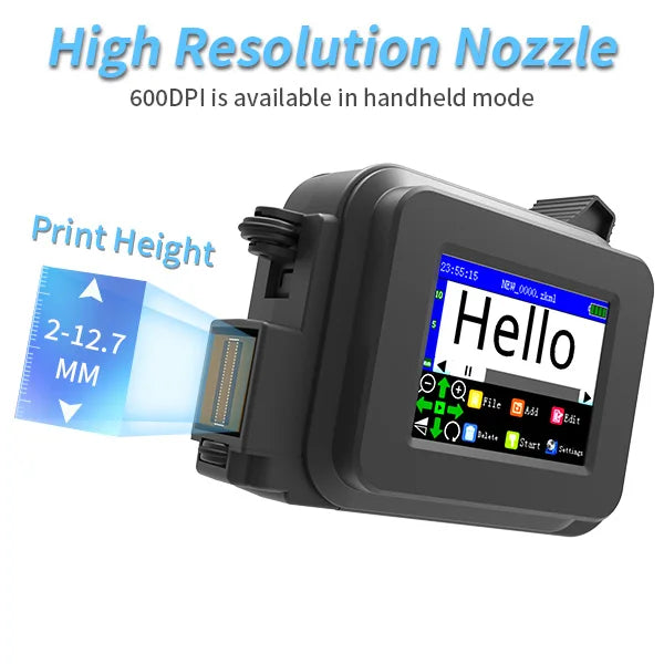 Iottim 12.7mm Mini Portable Inkjet Printer Small Business Date Label Printer QR code Logo Batch Number Elk-Valley 3D