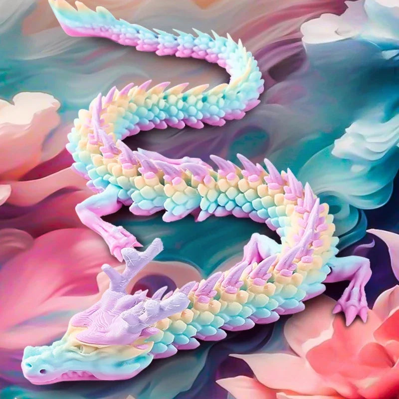 30/60cm 3D Printed Chinese Dragon Figurine Toys Full Body Joints That Can Move Dragon Model Ornaments Toys for Kids Xmas Gift Elk-Valley 3D