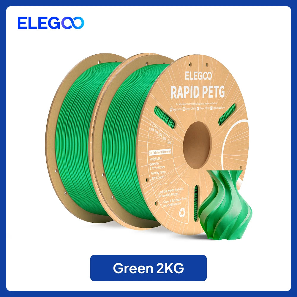 ELEGOO Rapid PETG Filament 1.75mm 1KG,High Speed 30-600mm/s 3D Printer Filament 1kg Fits for Most FDM 3D Printers Elk-Valley 3D