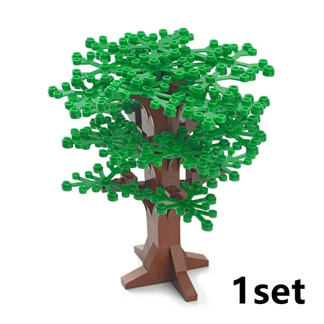 DIY Plant Tree City Bricks Assemble MOC Pine Christmas Tree Model Building Blocks Educational Sunflower Brick For Children Gifts Elk-Valley 3D