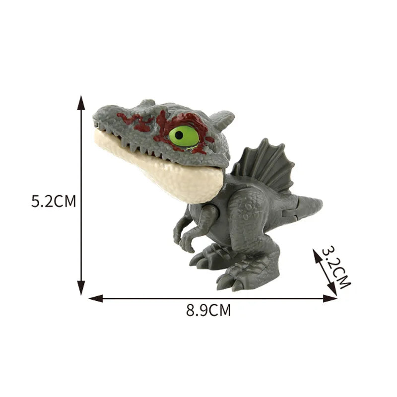Children Jurassic Biting Finger Dinosaur Animals Model Toys Movable Joints Tricky Chameleon Hippo Kids Birthday Christmas Gifts Elk-Valley 3D