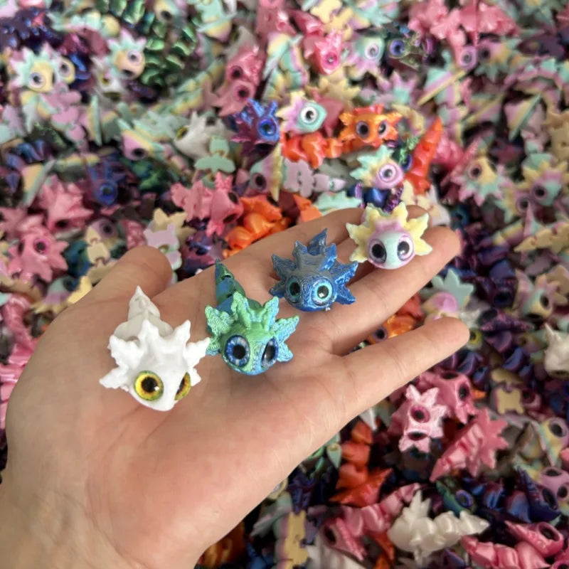 10Pcs Mini Salamander Baby 3D Printed Toys Joints Movable Simulation Small Salamander Baby Realistic Eyes Mini Toy Holiday Gifts Elk-Valley 3D