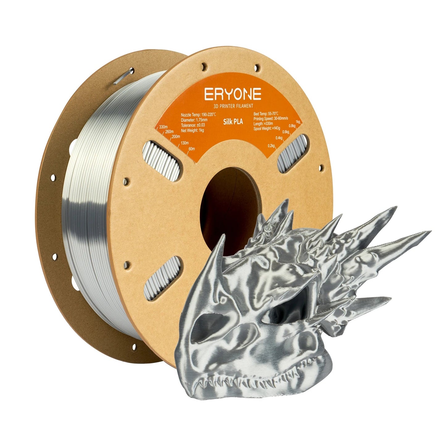ERYONE 1KG Silk PLA 3D Printer Filament 1.75mm, Premium Silk Shiny Finish Single Color, Glossy Smooth Surface 1kg Spool Elk-Valley 3D