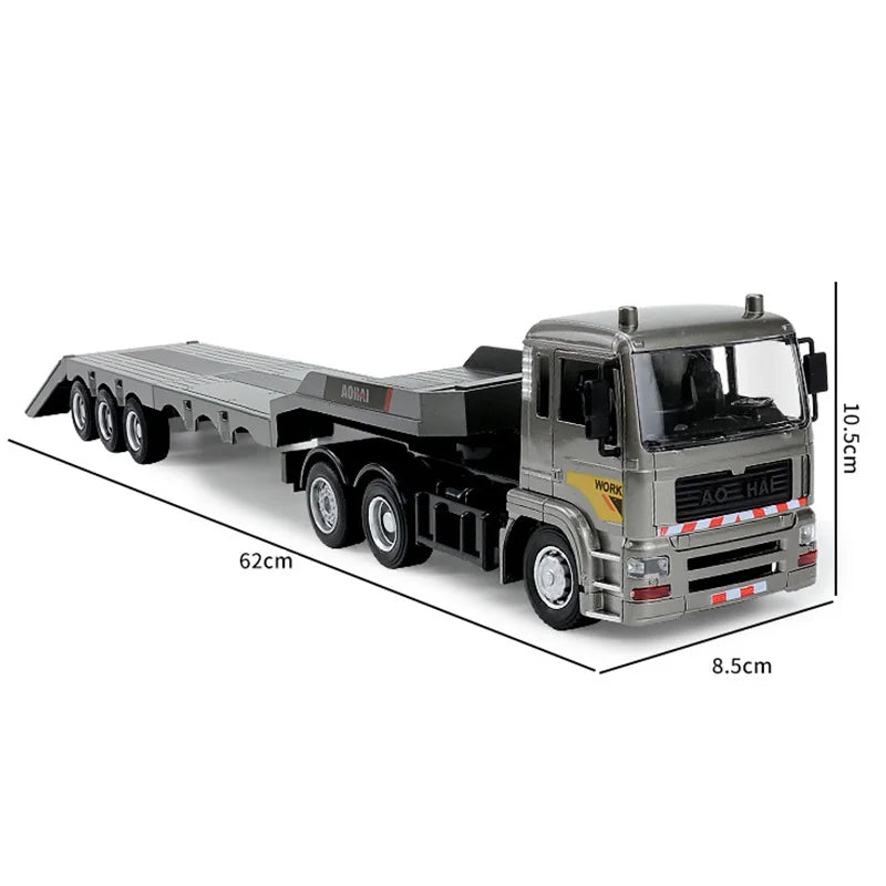 RC Flat Truck Model 9Channels Alloy 1:20 2.4G Remote Control Car Simulation Engineer Vehicle Trailer Boy Kid Toy Gift Elk-Valley 3D